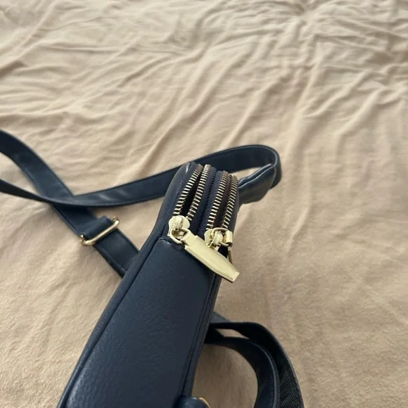 Navy Leather Crossbody Bag - Picture 3 of 3